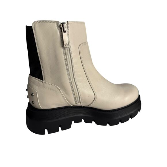 Aquatalia Skyler Water Resistant Lug Sole Platform Boot Off White Size 8 NWOB - Picture 8 of 13